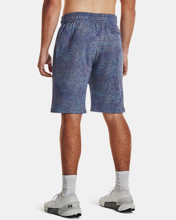 Men's UA Rival Fleece Printed Shorts, Blue, pdpMainDesktop image number 1